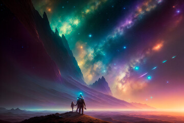 Fototapeta premium Generative concept art illustration. Generative ai.