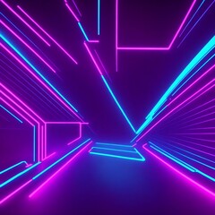 3d render, abstract minimal neon background, pink blue neon lines going up, glowing in ultraviolet spectrum.
