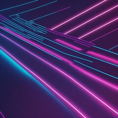 3d render, abstract minimal neon background, pink blue neon lines going up, glowing in ultraviolet spectrum.