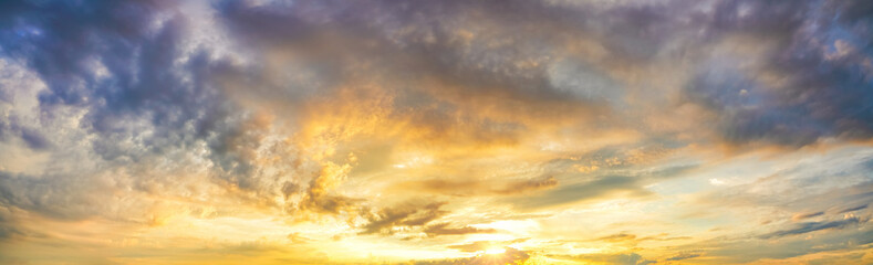 Natural background: dramatic sky at sunset