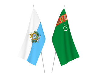 Turkmenistan and San Marino flags