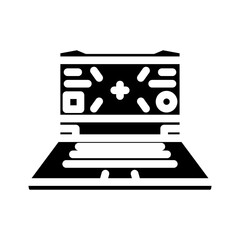 laptop gaming glyph icon vector. laptop gaming sign. isolated symbol illustration