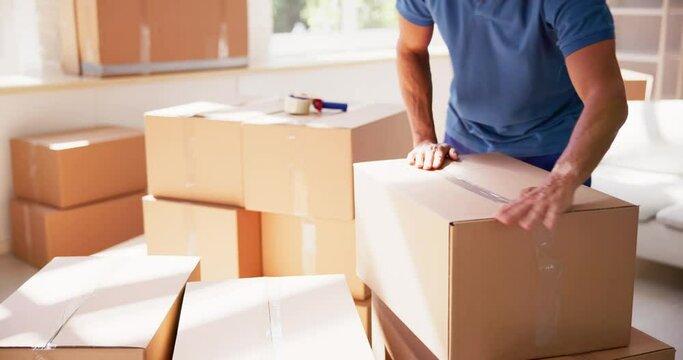 Mover Service Packing Box. Moving Delivery