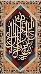 Arabic Calligraphy with Traditional Islamic Patterns
