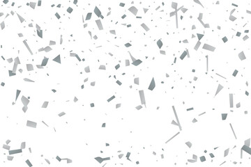 Silver glitter confetti on a white background. Decorative element.