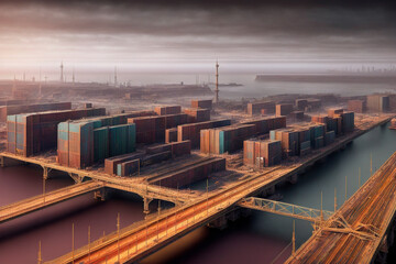 Fototapeta premium Generative concept art illustration. Generative ai.