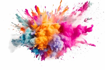 A colorful paint splashing in the air. Generative AI