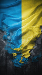 Serene Ukraine Flag with a Blue Water Background