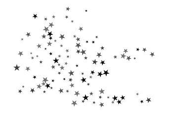 Star confetti. Silver casual confetti background. Bright design pattern.