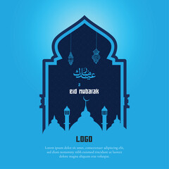 Eid Mubarak Social Media Post-Vector