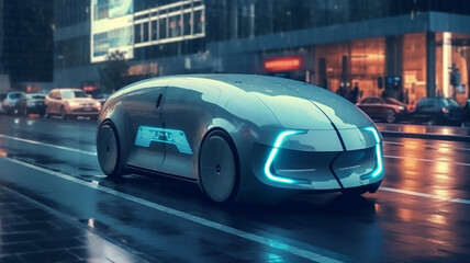 Obraz na płótnie Canvas Autonomous Mobility Future Vehicle for Sustainable Digital Transportation 