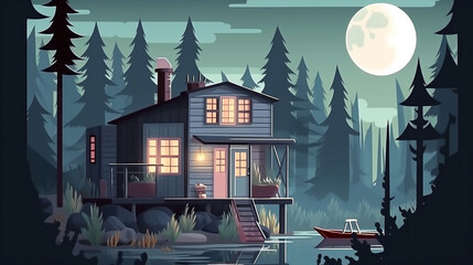 Cozy cabin in beautiful wilderness