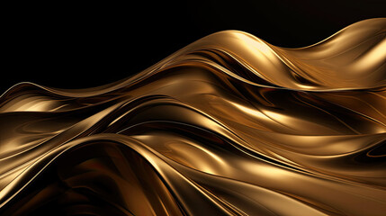 Golden abstract wavy background.