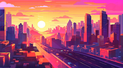 Futuristic cyberpunk city