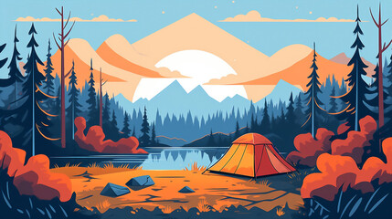 Tent in beautiful wilderness