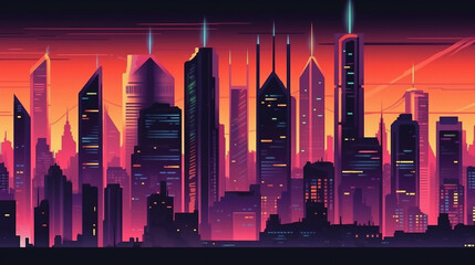 Futuristic cyberpunk city