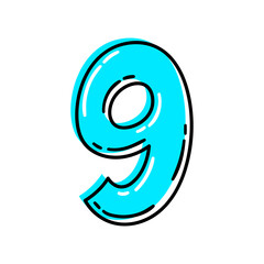 Illustration of number one. Image for design in cartoon style.