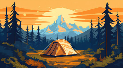 Tent in beautiful wilderness