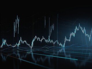 Naklejka premium Stock trade digital graph created with Generative AI technology.