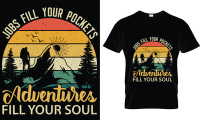 Travel/Adventure t-shirt design graphic vector. 