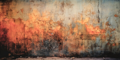 A vivid, abstract wall art created with a combination of chemical staining and digital manipulation. - generative ai