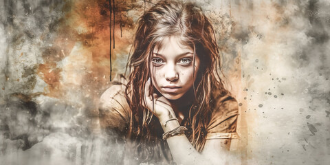 A Three different images overlapping to create a unique composition - generative ai.