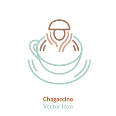 Chaggaccino icon, pictogram, sign in outline style.