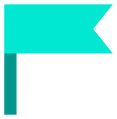 Obraz premium Green flag. Flat icon. Map pin symbol