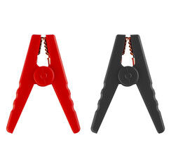 Clamps for electrical terminals, white background in insulation