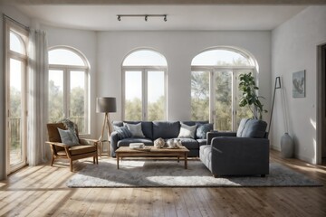 Fototapeta na wymiar modern living room, Generative AI 