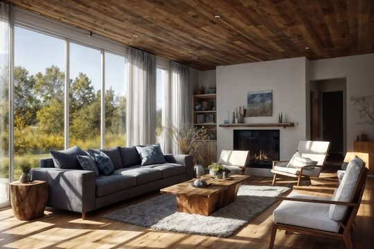 modern living room, Generative AI
