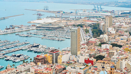 Panoramic view of Port of Alicante