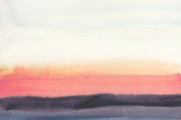 Ink watercolor and acrylic smoke flow stain blot on wet paper texture background.