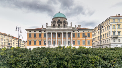 The Palazzo Carciotti, historic building in Trieste, Italy, Europe.