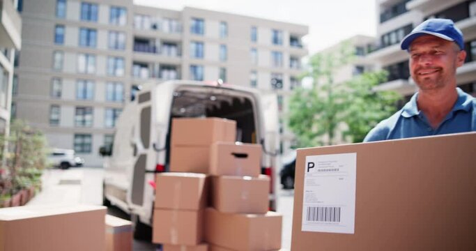 Delivery Man Near Truck Car