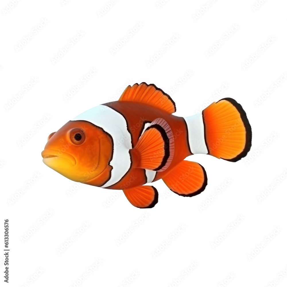 Wall mural Clownfish isolated. Illustration AI Generative.