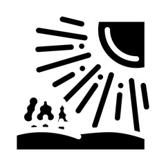 sunny day sun summer sunlight glyph icon vector. sunny day sun summer sunlight sign. isolated symbol illustration