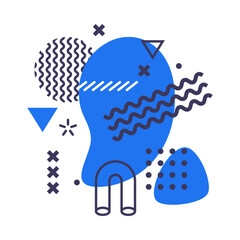 Fototapeta premium Abstract Composition with Geometric Figure and Bright Shape Collage Vector Illustration
