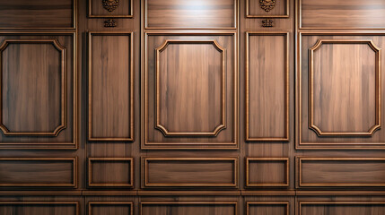 classical style wood panel For various public institutions hotels offices. Generative Ai. 
