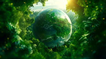 Obraz na płótnie Canvas green planet earth. Generative Ai. 