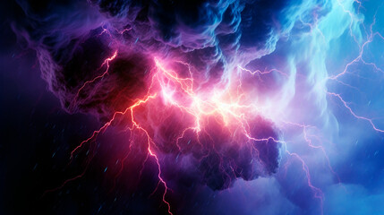 lightning during thunderstorm abstract background. Generative Ai. 