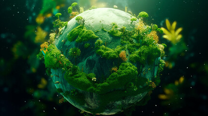 Obraz na płótnie Canvas Green Planet. Generative Ai. 
