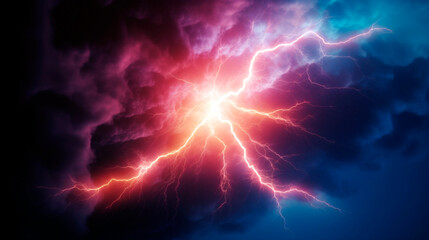 background with lightning. Generative Ai. 