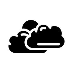 sun and clouds summer sunlight glyph icon vector. sun and clouds summer sunlight sign. isolated symbol illustration