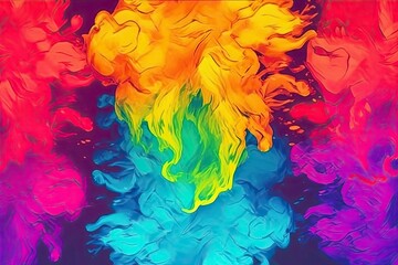 vibrant, rainbow-colored substance in abstract form. Generative AI