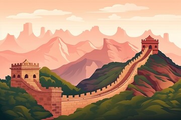 Fototapeta na wymiar Illustration of the Chinese wall 