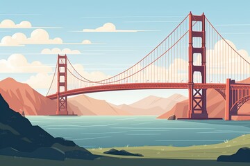 Illustration of the golden gate bridge in San Francisco