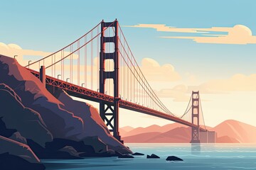 Illustration of the golden gate bridge in San Francisco