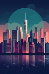 Obraz premium Illustration of the New York Skyline