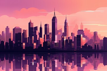 Obraz premium Illustration of the New York Skyline